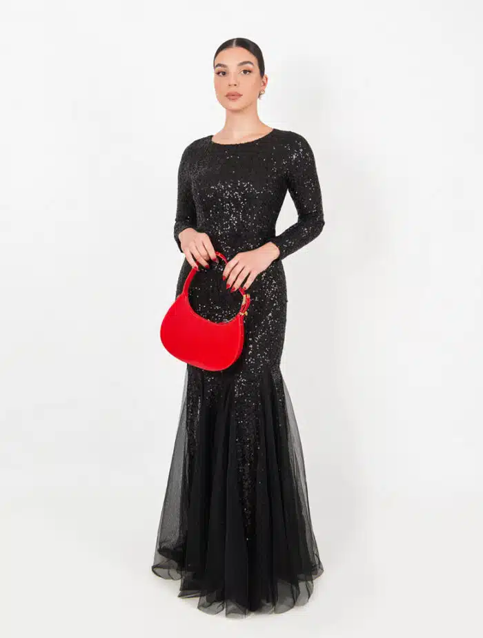 rote handtasche aus leder